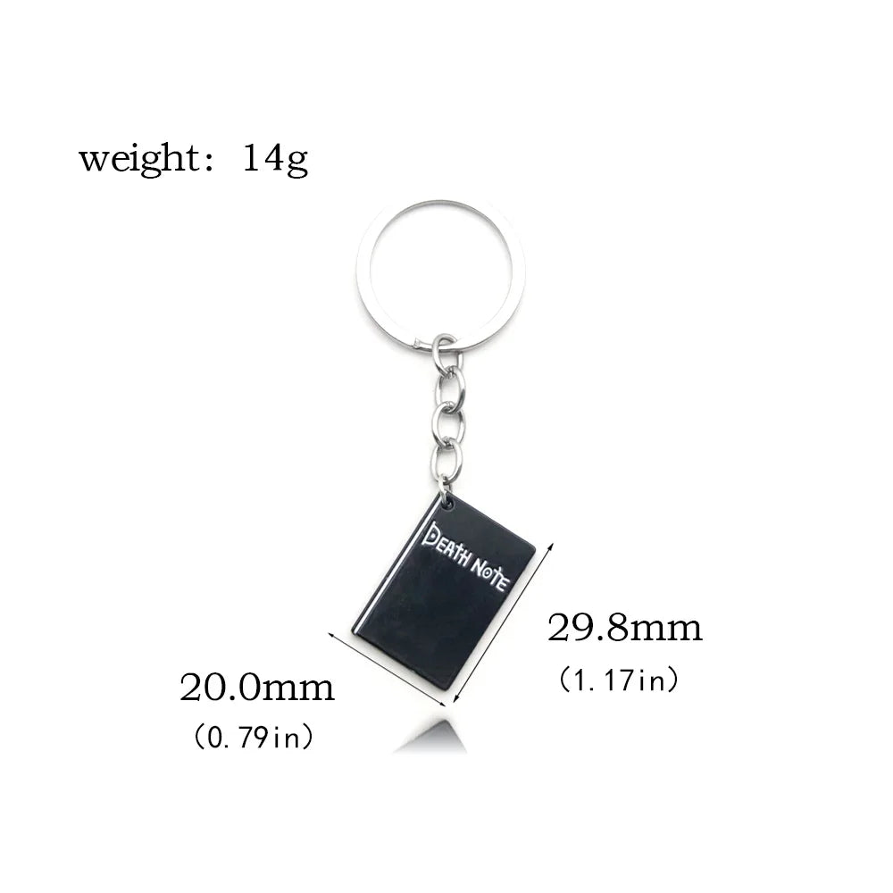 Death Note Double L Black Notebook Keychain Unisex Anime Pendant Key Ring Cospaly Accessory Jewelry Gift for Men Women