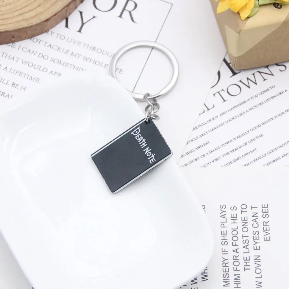 Death Note Double L Black Notebook Keychain Unisex Anime Pendant Key Ring Cospaly Accessory Jewelry Gift for Men Women