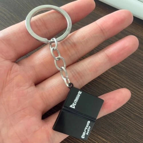 Death Note Double L Black Notebook Keychain Unisex Anime Pendant Key Ring Cospaly Accessory Jewelry Gift for Men Women