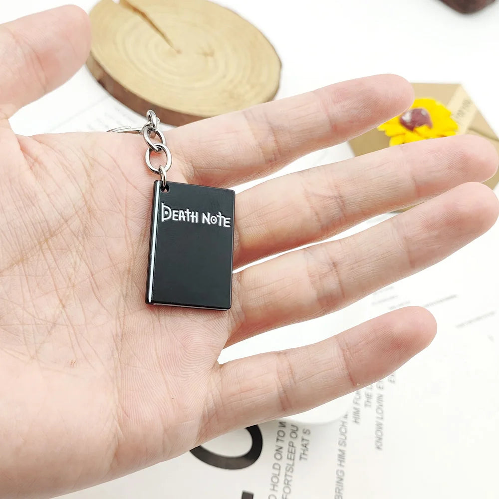 Death Note Double L Black Notebook Keychain Unisex Anime Pendant Key Ring Cospaly Accessory Jewelry Gift for Men Women