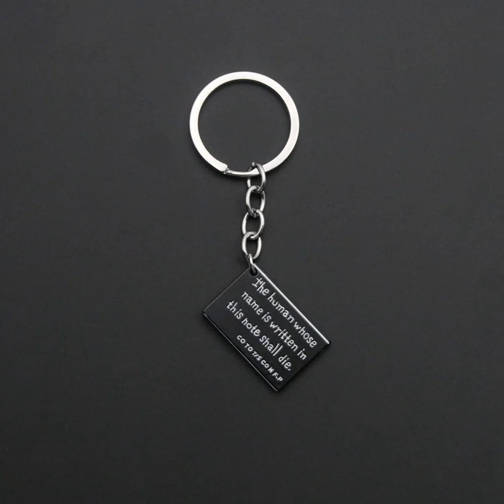 Death Note Double L Black Notebook Keychain Unisex Anime Pendant Key Ring Cospaly Accessory Jewelry Gift for Men Women