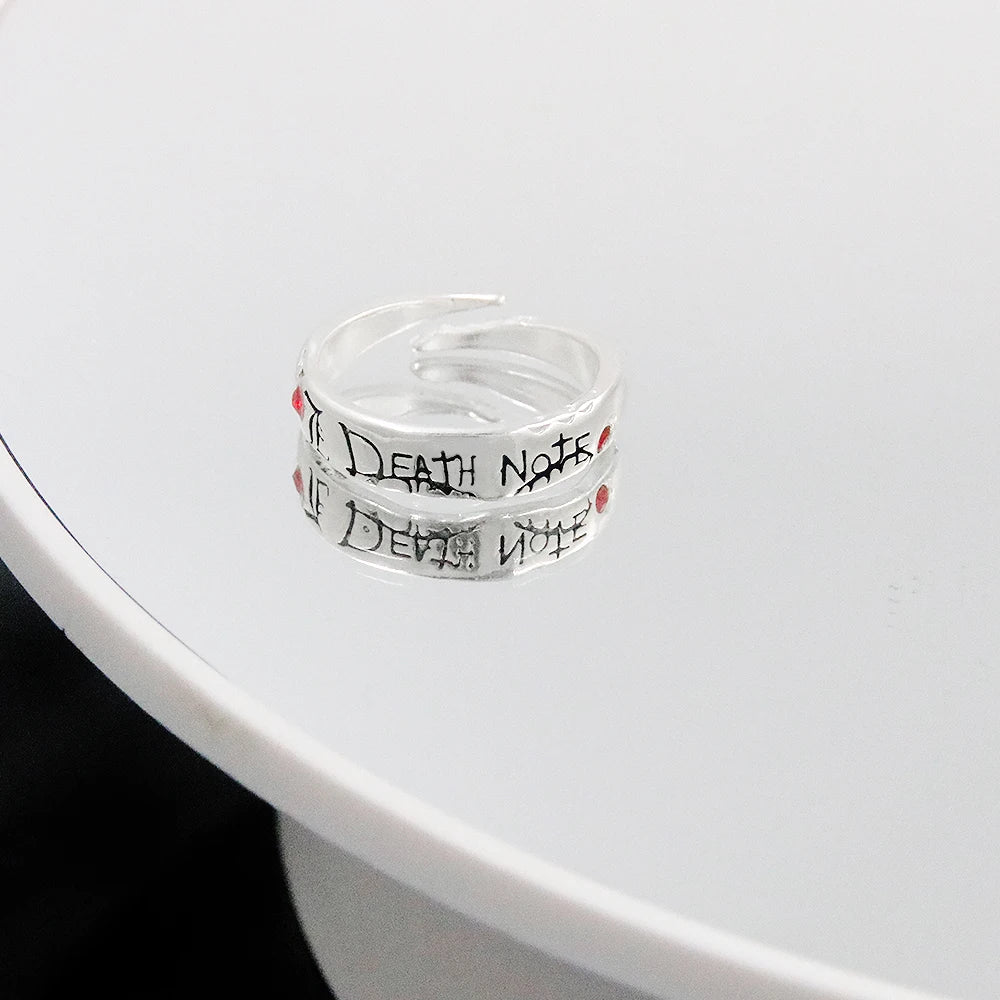 Death Note Yagami Light Alloy Ring Adjustable Unisex Cosplay Prop Fashion Jewelry Gift for Party