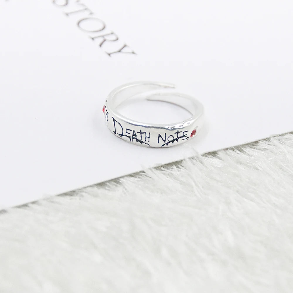Death Note Yagami Light Alloy Ring Adjustable Unisex Cosplay Prop Fashion Jewelry Gift for Party
