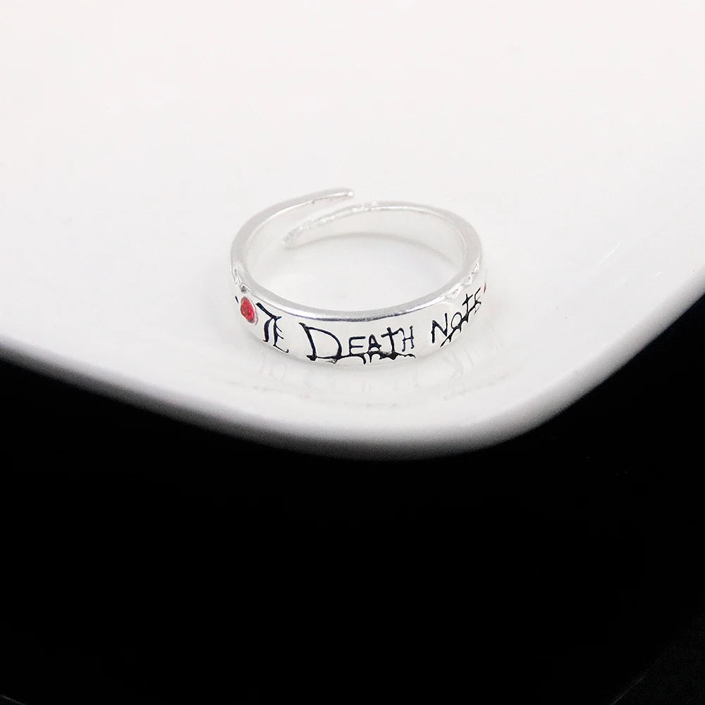 Death Note Yagami Light Alloy Ring Adjustable Unisex Cosplay Prop Fashion Jewelry Gift for Party