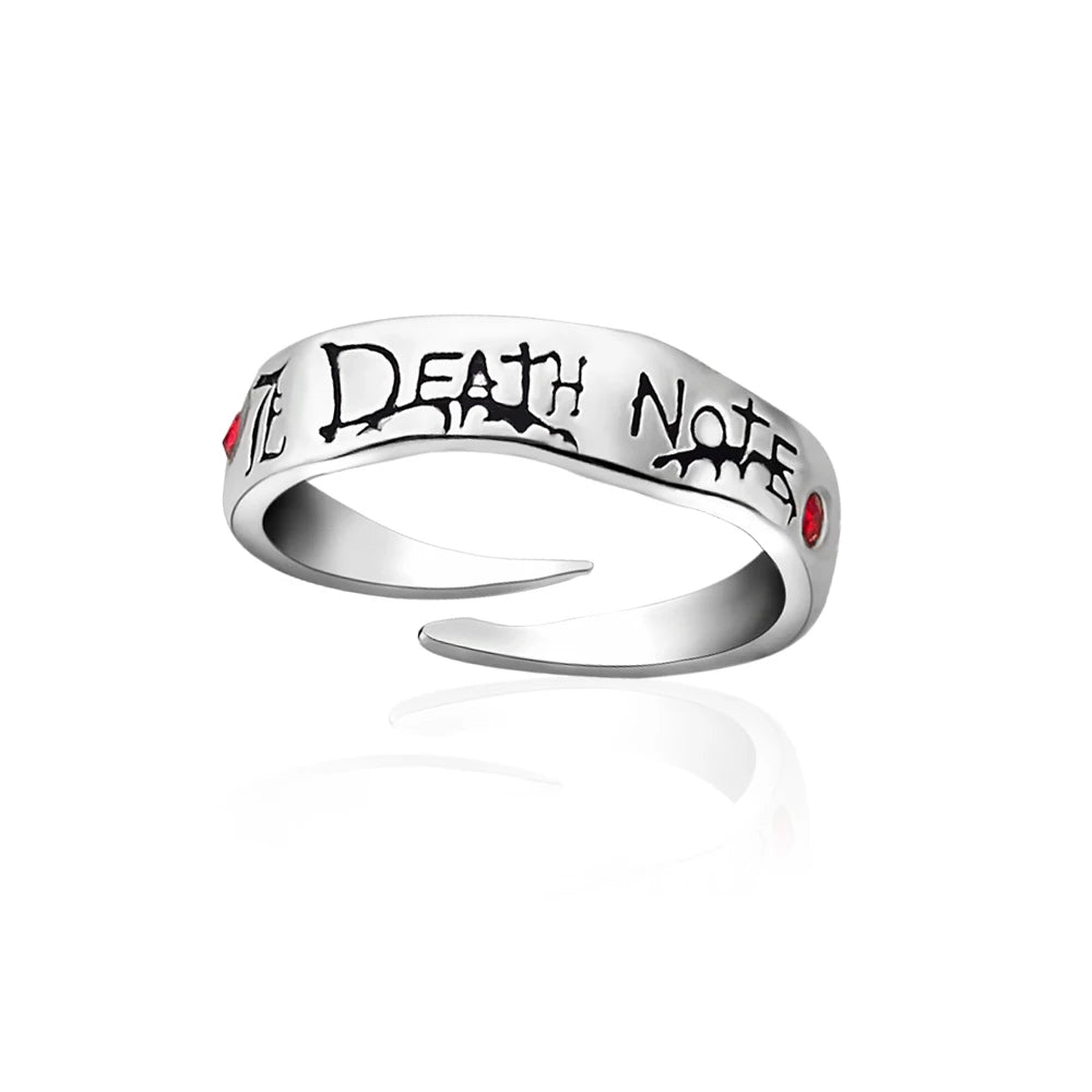 Death Note Yagami Light Alloy Ring Adjustable Unisex Cosplay Prop Fashion Jewelry Gift for Party