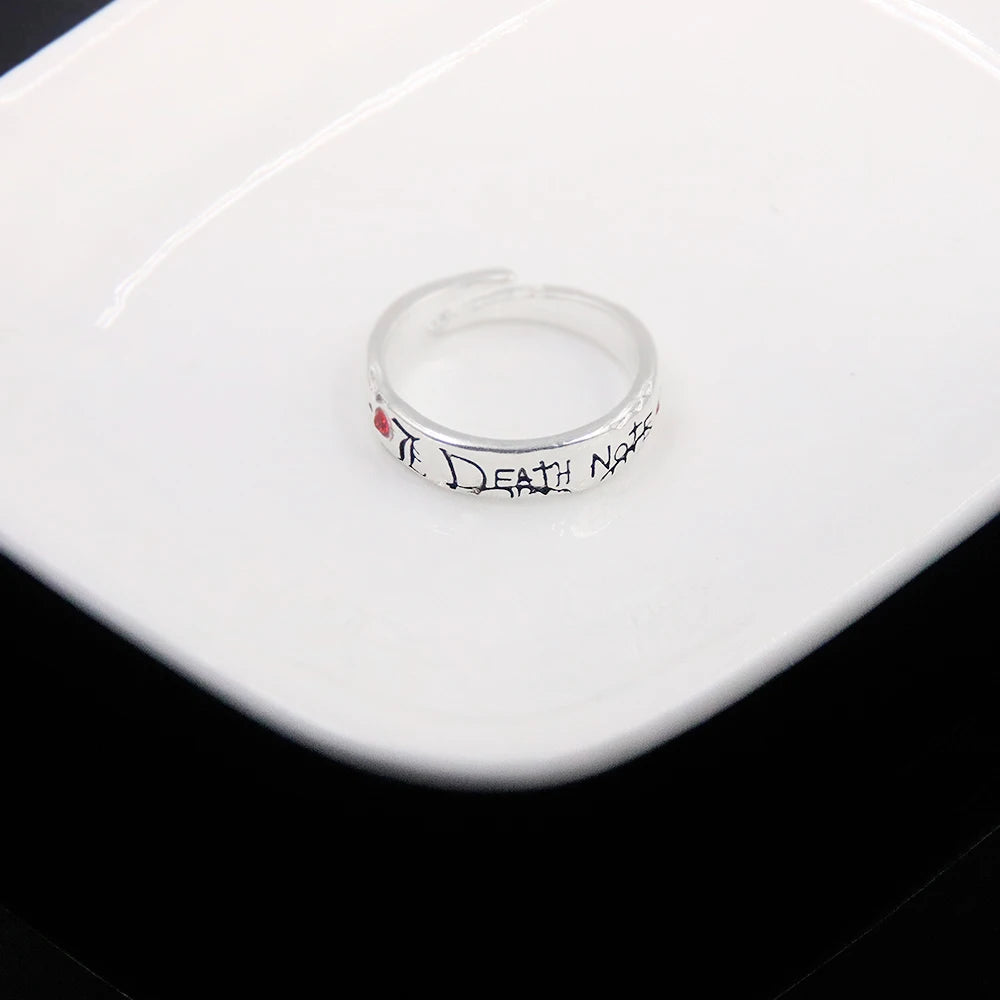 Death Note Yagami Light Alloy Ring Adjustable Unisex Cosplay Prop Fashion Jewelry Gift for Party
