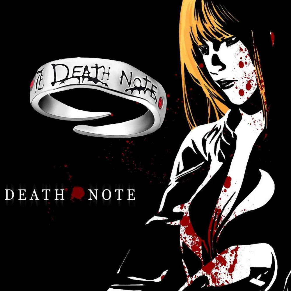 Death Note Yagami Light Alloy Ring Adjustable Unisex Cosplay Prop Fashion Jewelry Gift for Party