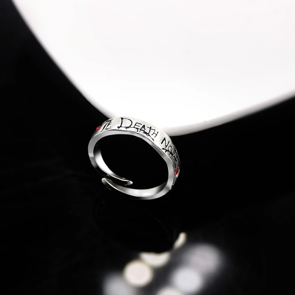Death Note Yagami Light Alloy Ring Adjustable Unisex Cosplay Prop Fashion Jewelry Gift for Party