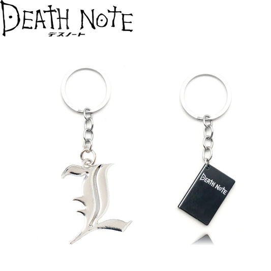 Death Note Double L Black Notebook Keychain Unisex Anime Pendant Key Ring Cospaly Accessory Jewelry Gift for Men Women